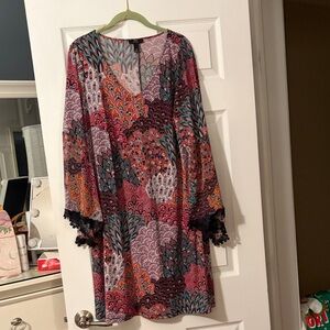 J.B.S. Women's Long Sleeve Dress - Multicolor Pattern